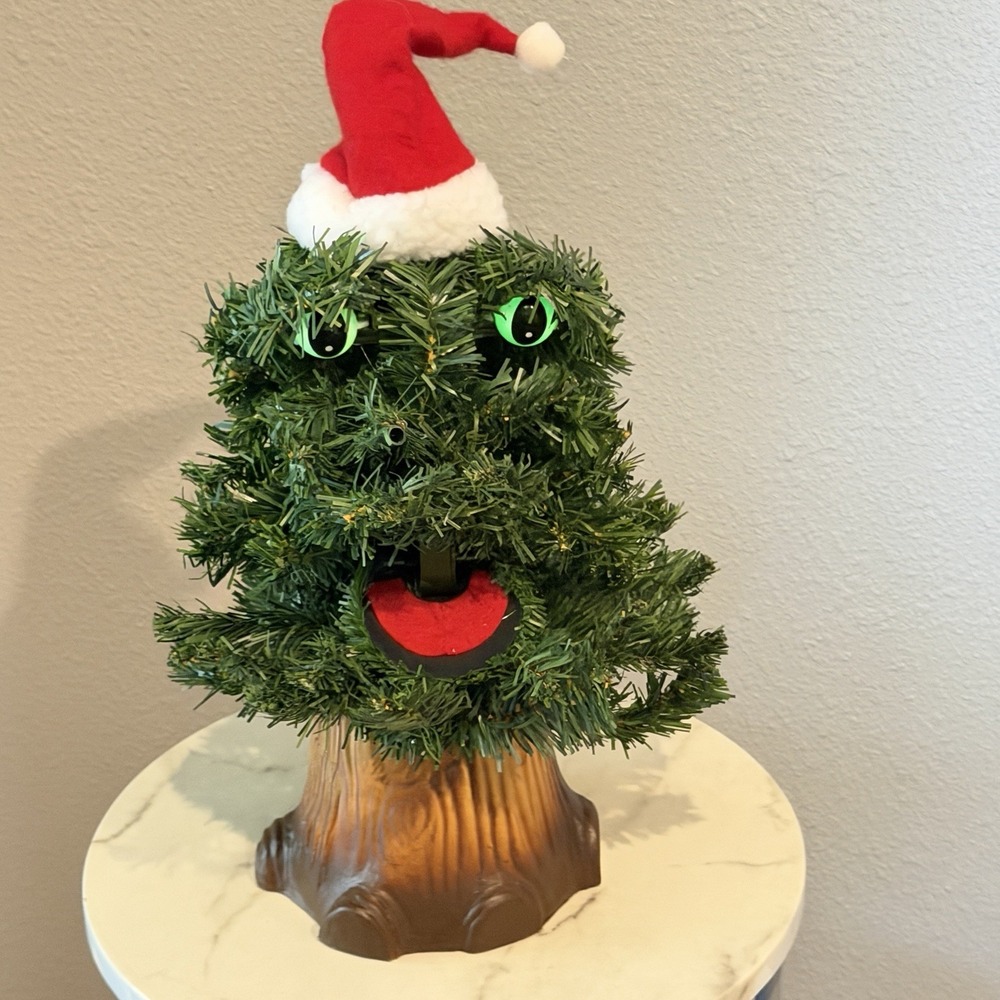 VTG 1997 Gemmy Dancing Douglas Fir Talking Singing Christmas Tree Box 14" VIDEO